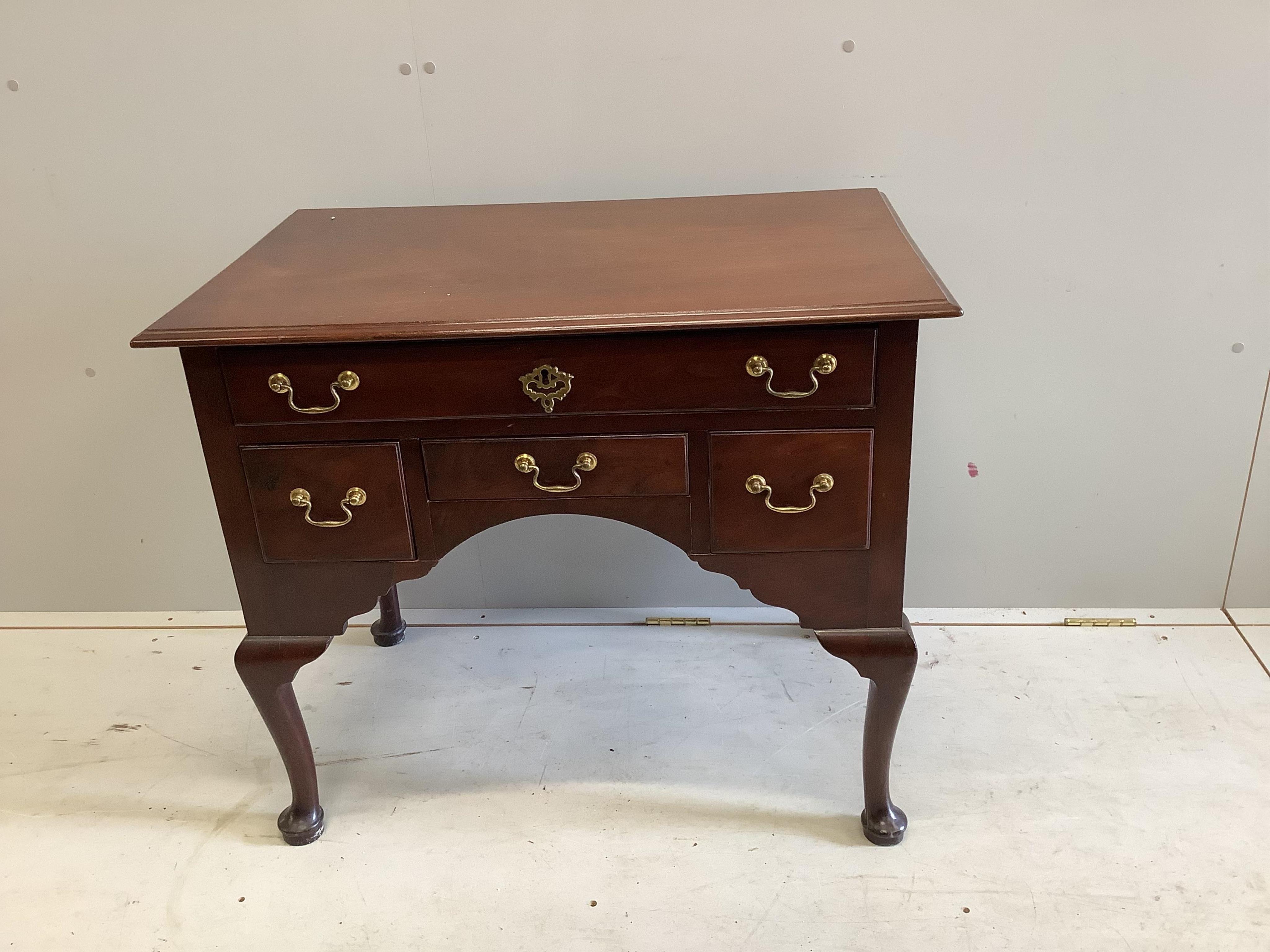 A mid 18th century style mahogany lowboy, width 84cm, height 72cm. Condition - good